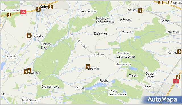 mapa Baszków, Baszków na mapie Targeo