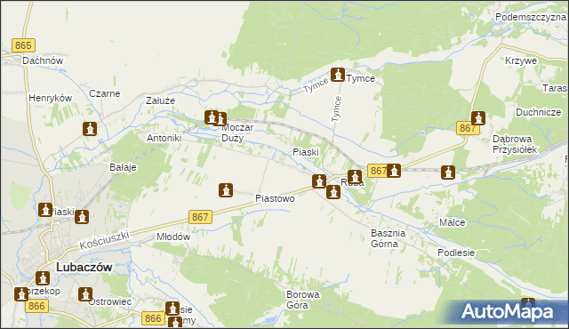 mapa Basznia Dolna, Basznia Dolna na mapie Targeo