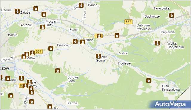 mapa Basznia Górna, Basznia Górna na mapie Targeo