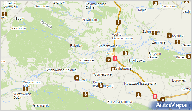 mapa Bazów, Bazów na mapie Targeo