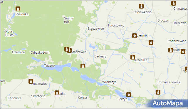 mapa Bednary gmina Pobiedziska, Bednary gmina Pobiedziska na mapie Targeo