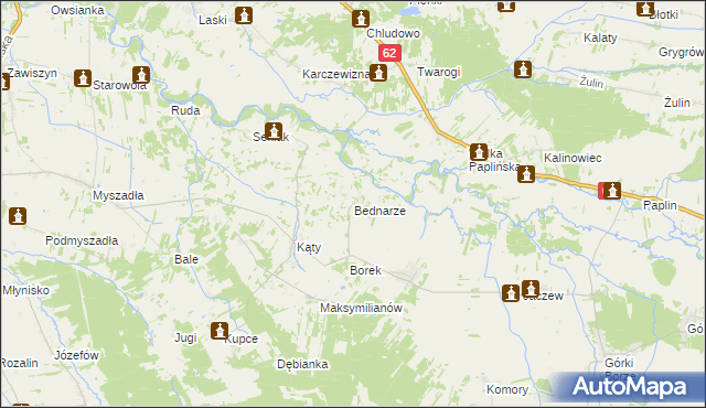 mapa Bednarze gmina Korytnica, Bednarze gmina Korytnica na mapie Targeo