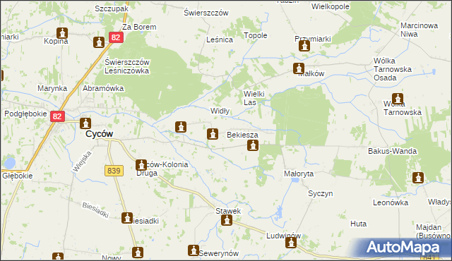 mapa Bekiesza, Bekiesza na mapie Targeo