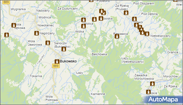 mapa Bełchówka, Bełchówka na mapie Targeo