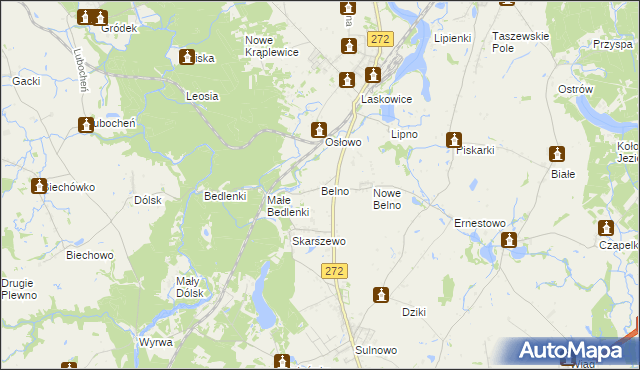 mapa Belno gmina Jeżewo, Belno gmina Jeżewo na mapie Targeo