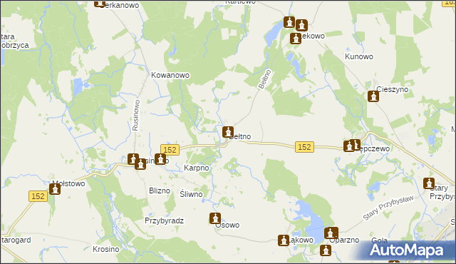 mapa Bełtno, Bełtno na mapie Targeo