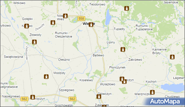 mapa Bętlewo, Bętlewo na mapie Targeo