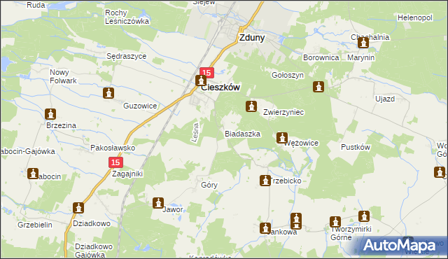 mapa Biadaszka, Biadaszka na mapie Targeo