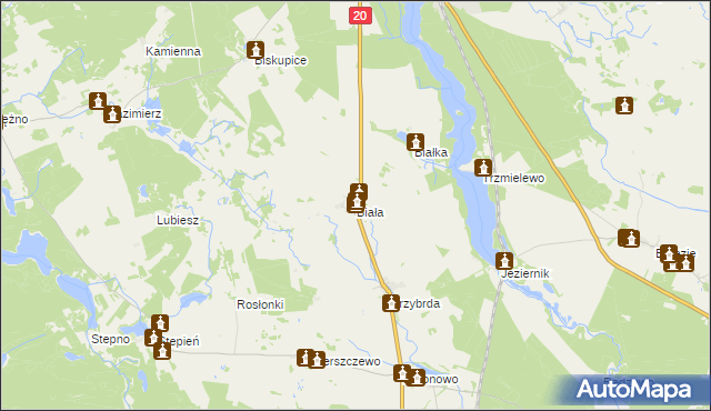 mapa Biała gmina Biały Bór, Biała gmina Biały Bór na mapie Targeo