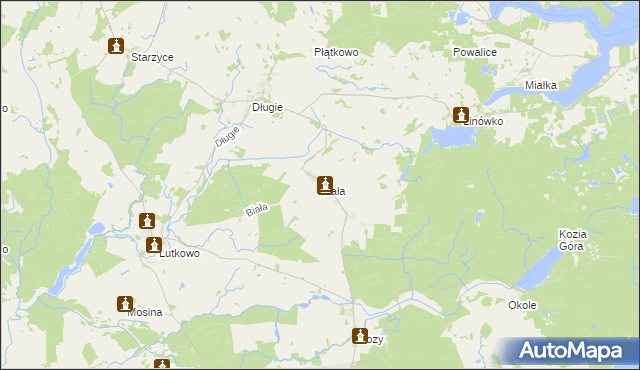 mapa Biała gmina Dobrzany, Biała gmina Dobrzany na mapie Targeo