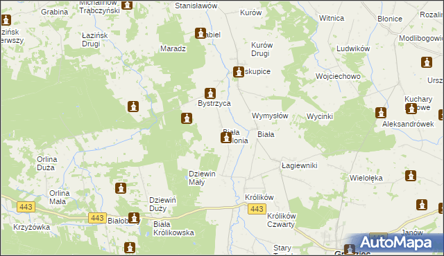 mapa Biała Kolonia, Biała Kolonia na mapie Targeo