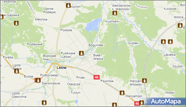 mapa Biała Wielka, Biała Wielka na mapie Targeo