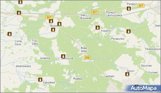 mapa Biała Wieś gmina Grodzisk Wielkopolski, Biała Wieś gmina Grodzisk Wielkopolski na mapie Targeo