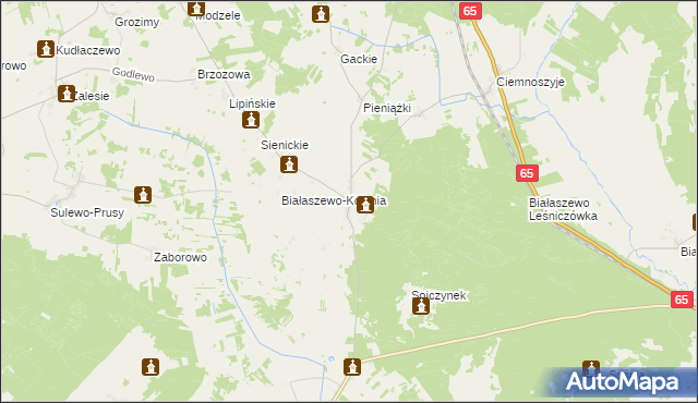 mapa Białaszewo, Białaszewo na mapie Targeo