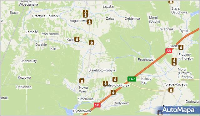 mapa Białebłoto-Stara Wieś, Białebłoto-Stara Wieś na mapie Targeo