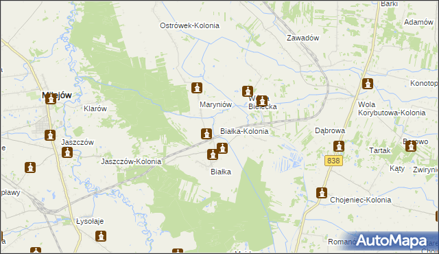 mapa Białka-Kolonia, Białka-Kolonia na mapie Targeo