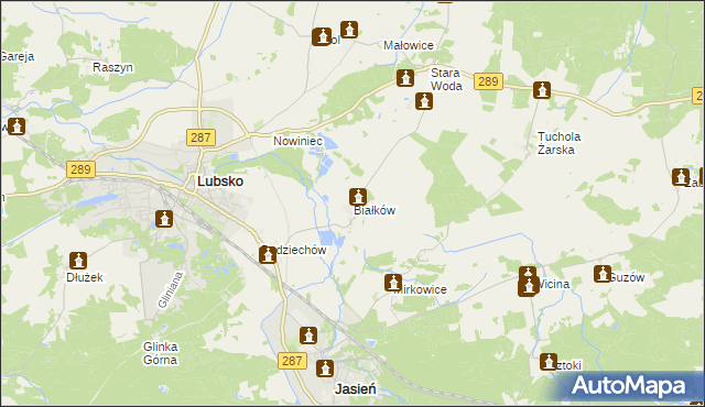 mapa Białków gmina Lubsko, Białków gmina Lubsko na mapie Targeo