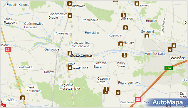 mapa Białkowice, Białkowice na mapie Targeo