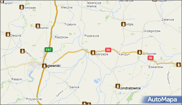 mapa Białobrzezie, Białobrzezie na mapie Targeo