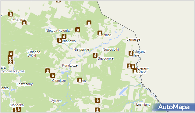 mapa Białogorce, Białogorce na mapie Targeo