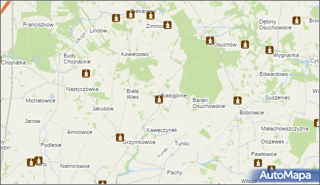 mapa Białogórne, Białogórne na mapie Targeo