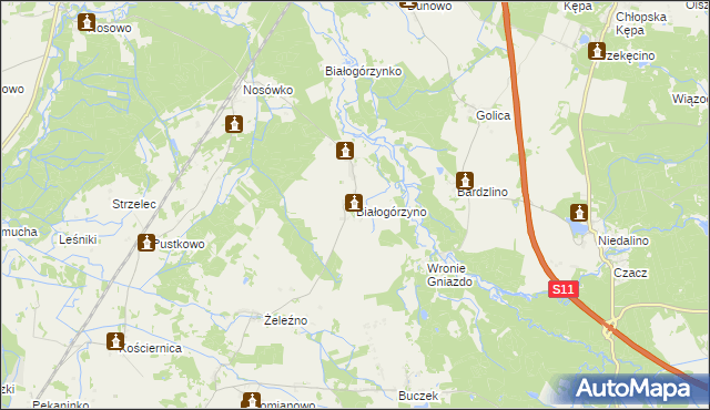 mapa Białogórzyno, Białogórzyno na mapie Targeo