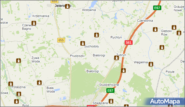 mapa Białorogi, Białorogi na mapie Targeo