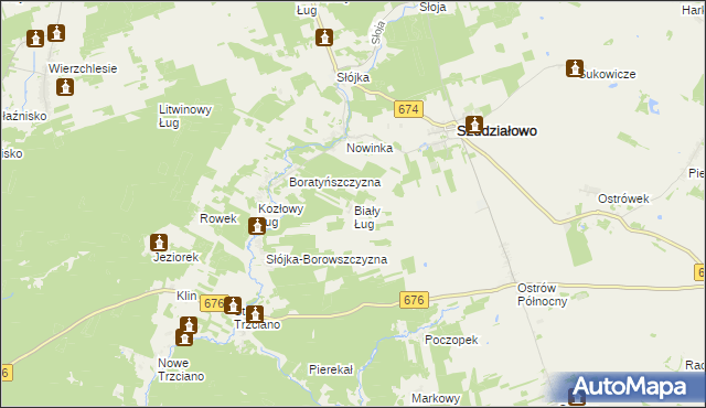 mapa Biały Ług gmina Szudziałowo, Biały Ług gmina Szudziałowo na mapie Targeo