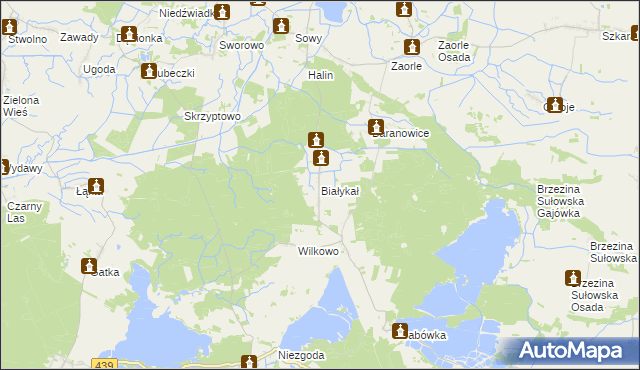 mapa Białykał, Białykał na mapie Targeo