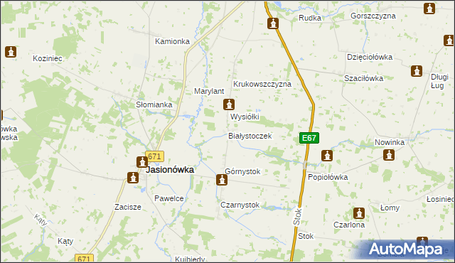 mapa Białystoczek, Białystoczek na mapie Targeo