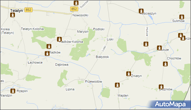 mapa Białystok gmina Dołhobyczów, Białystok gmina Dołhobyczów na mapie Targeo