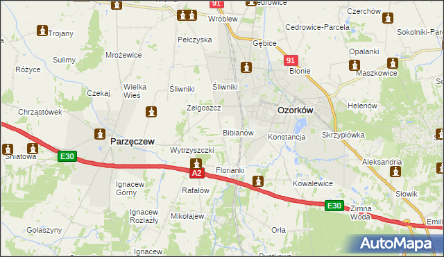 mapa Bibianów, Bibianów na mapie Targeo