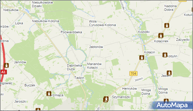 mapa Bielanki, Bielanki na mapie Targeo