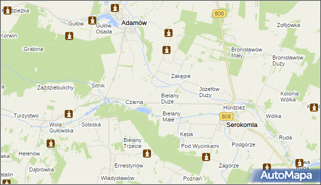 mapa Bielany Duże, Bielany Duże na mapie Targeo