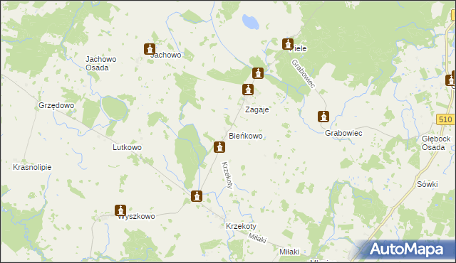 mapa Bieńkowo, Bieńkowo na mapie Targeo