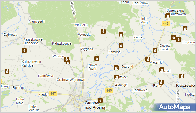 mapa Biernacice gmina Sieroszewice, Biernacice gmina Sieroszewice na mapie Targeo