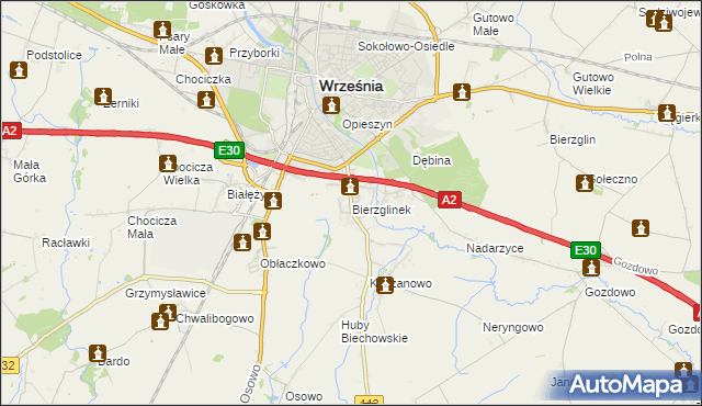 mapa Bierzglinek, Bierzglinek na mapie Targeo