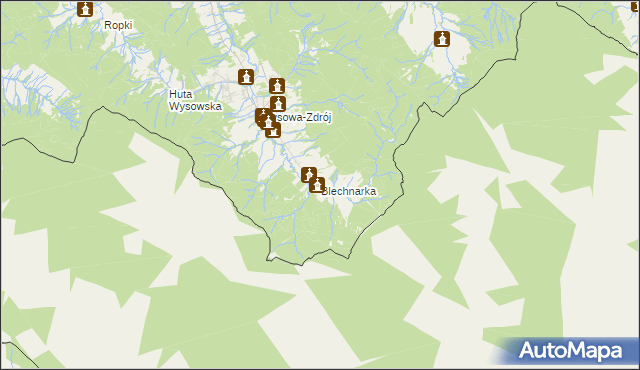 mapa Blechnarka, Blechnarka na mapie Targeo