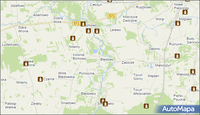 mapa Błędowo gmina Pomiechówek, Błędowo gmina Pomiechówek na mapie Targeo