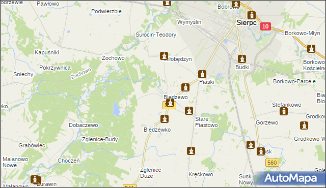 mapa Bledzewo, Bledzewo na mapie Targeo