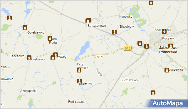 mapa Blizno gmina Książki, Blizno gmina Książki na mapie Targeo