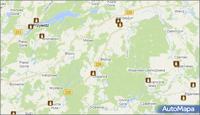 mapa Błotnia, Błotnia na mapie Targeo