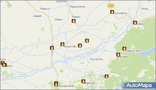 mapa Błotno gmina Zwierzyn, Błotno gmina Zwierzyn na mapie Targeo