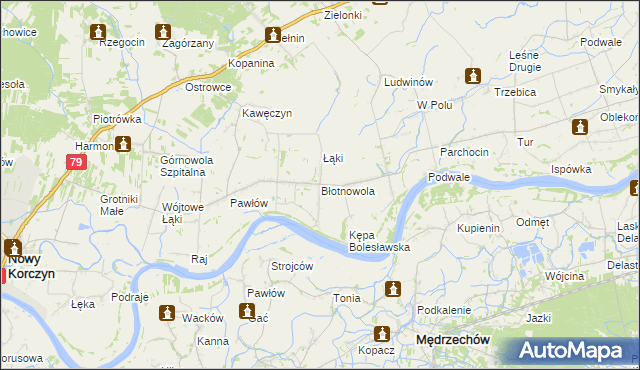 mapa Błotnowola, Błotnowola na mapie Targeo