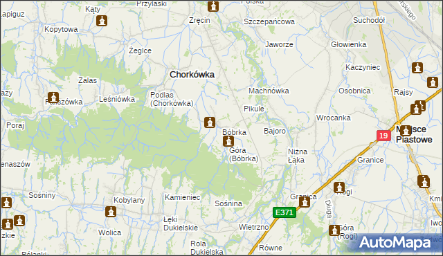 mapa Bóbrka gmina Chorkówka, Bóbrka gmina Chorkówka na mapie Targeo