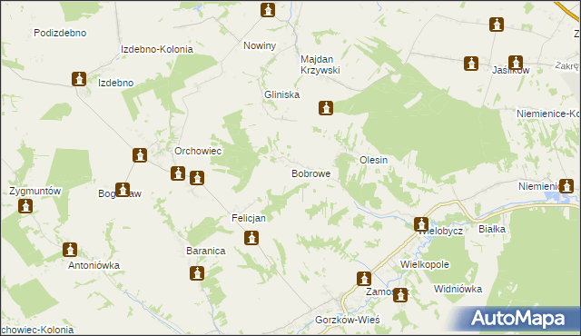 mapa Bobrowe, Bobrowe na mapie Targeo