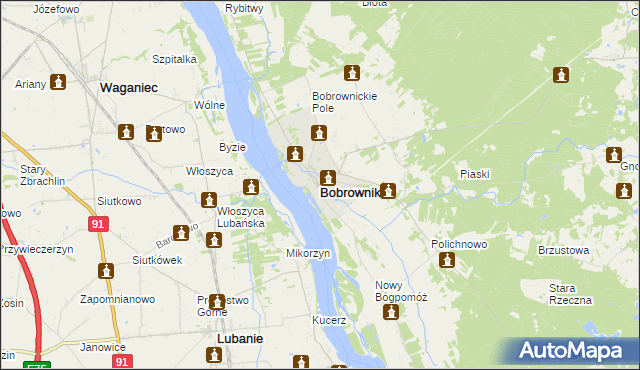 mapa Bobrowniki powiat lipnowski, Bobrowniki powiat lipnowski na mapie Targeo