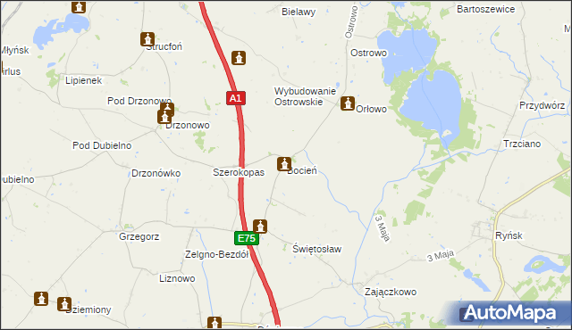 mapa Bocień, Bocień na mapie Targeo