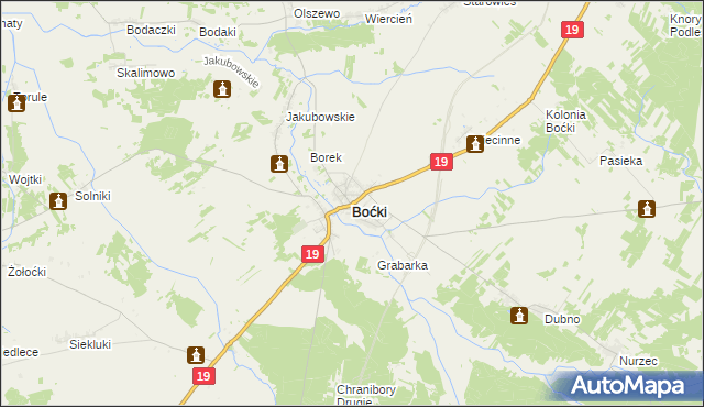 mapa Boćki, Boćki na mapie Targeo