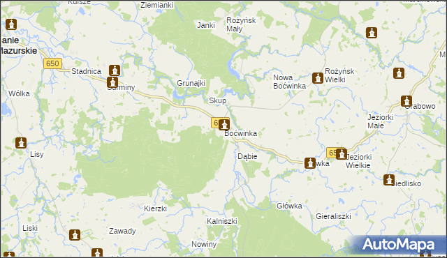 mapa Boćwinka gmina Gołdap, Boćwinka gmina Gołdap na mapie Targeo